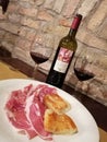 Italian food & wine, typical product, evening time, dinner in the. Delicious!