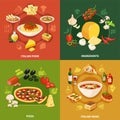 Italian Food 2x2 Design Concept Royalty Free Stock Photo