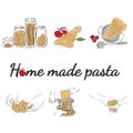 Italian foods concept,Process of making cooking homemade pasta