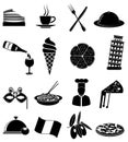 Italian foods icons set