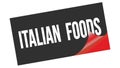 ITALIAN FOODS text on black red sticker stamp
