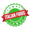 ITALIAN FOODS text on red green ribbon stamp