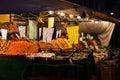 Italian fruit and vegetables stall at night Royalty Free Stock Photo