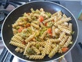 Italian fusilli with broccoli and vegetables recipe