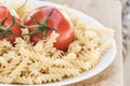 Italian fusilli pasta with tomatoes Royalty Free Stock Photo