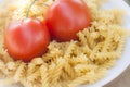 Italian fusilli pasta with tomatoes Royalty Free Stock Photo