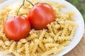 Italian fusilli pasta with tomatoes Royalty Free Stock Photo