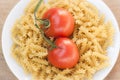 Italian fusilli pasta with tomatoes Royalty Free Stock Photo