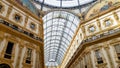 Italian Galleria Vittorio Emanuele, beautiful interior, historical attraction Royalty Free Stock Photo