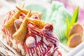 Italian gelato gelatto ice cream display in shop Royalty Free Stock Photo