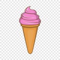 Italian gelato ice cream icon, cartoon style