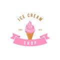 Italian Gelato Ice Cream Logo Template Vector Design