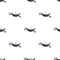 Italian gondola icon in black style isolated on white background. Italy country pattern stock vector illustration.