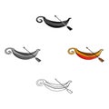 Italian gondola icon in cartoon style isolated on white background. Italy country symbol stock vector illustration.