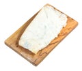 Italian Gorgonzola blue cheese on board isolated