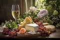Italian Gourmet Delights. Parmigiano Reggiano, Parma Ham, and Prosecco in a Captivating Still Life