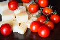 Italian grana padano and tomatoes