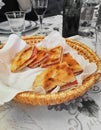 Italian ham cheese sandwich, made by the spacial bread of Tuscany, Italian food