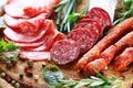 Italian ham and salami with herbs