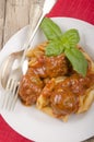 Italian home made meatballs and pasta Royalty Free Stock Photo