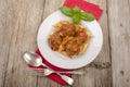 Italian home made meatballs and pasta Royalty Free Stock Photo