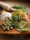 Italian homemade spinach pasta