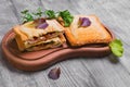 Italian hot crispy toasted panini sandwiches Royalty Free Stock Photo