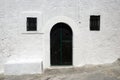 Italian house - Green door and windows Royalty Free Stock Photo