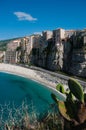 Italian houses fronting the sea on cliff over