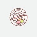 Italian ice cream logo. Gelateria emblem and sign. Italian ice cream emblem.