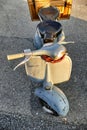 Italian iconic vintage Vespa scooter parked close up