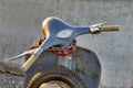 Italian iconic vintage Vespa scooter parked handlebars close up Royalty Free Stock Photo