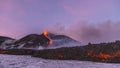 Spectacular Volcano Etna eruption ,Sicily , Italy Royalty Free Stock Photo