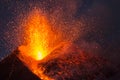 Spectacular Volcano Etna eruption ,Sicily , Italy Royalty Free Stock Photo