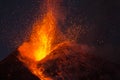 Spectacular Volcano Etna eruption ,Sicily , Italy Royalty Free Stock Photo