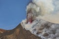 Spectacular Volcano Etna eruption ,Sicily , Italy Royalty Free Stock Photo