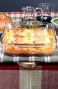 Italian just baked lasagna Royalty Free Stock Photo