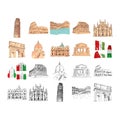Italian landmarks. Vector illustration decorative design