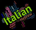 Italian Language Shows Foreign Translate And Vocabulary