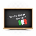 Italian lessons sign draw on school chalkboard Royalty Free Stock Photo