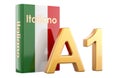 A1 Italian level, concept. Level elementary, beginner. 3D rendering