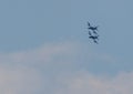 Italian light attack aircraft from an acrobatic group training before the Republic Day parade in the sky of Rome, Italy