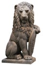 Italian Lion statue isolated on white Royalty Free Stock Photo