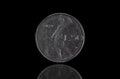 50 italian lira coin from 1979 isolated on black Royalty Free Stock Photo