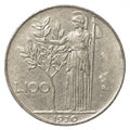 100 italian lira coin Royalty Free Stock Photo