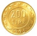 200 italian lira coin Royalty Free Stock Photo