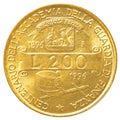 200 italian lira coin Royalty Free Stock Photo