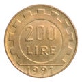 Italian lira coin