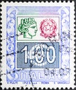 Italian lira in italian vintage stamp