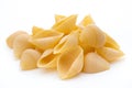 Italian lumaconi isolated on white background.